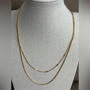NWOT Jenny Bird Gold Double Strand Necklace